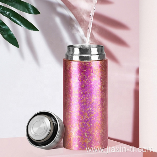 Ice pattern color friendly titanium bottle for gift